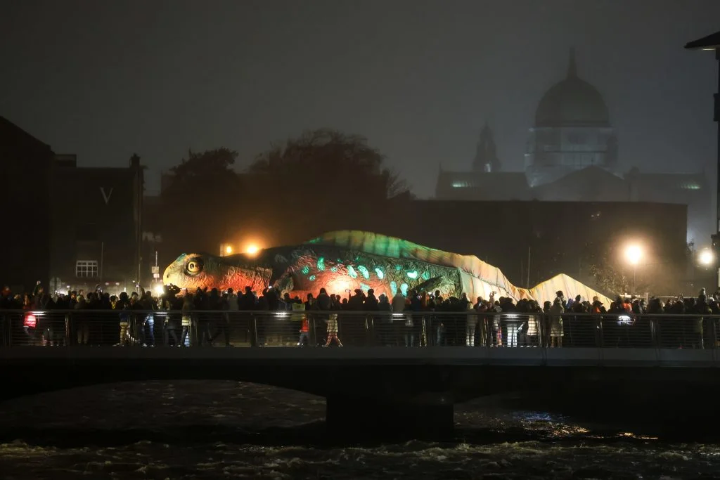 An image of Alf the Newt at night