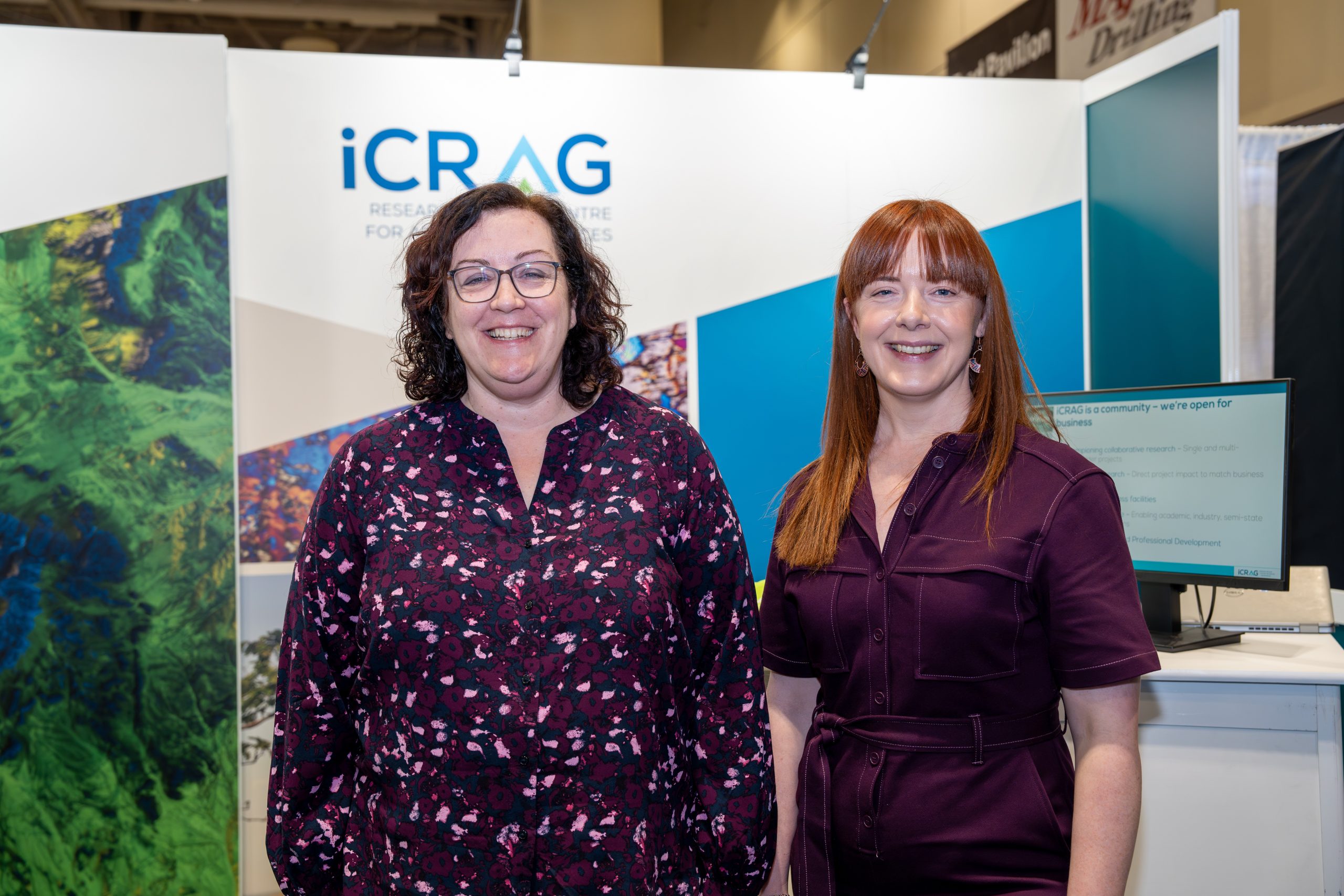 iCRAG Director Prof. Sarah Gleeson (left) pictured with iCRAG COO Dr Aoife Brady (right) at the iCRAG stand at the Prospectors & Developers Association of Canada (PDAC) international convention in Toronto, Canada.|iCRAG Director Prof. Sarah Gleeson pictured at the iCRAG stand at the Prospectors & Developers Association of Canada (PDAC) international convention in Toronto, Canada.
