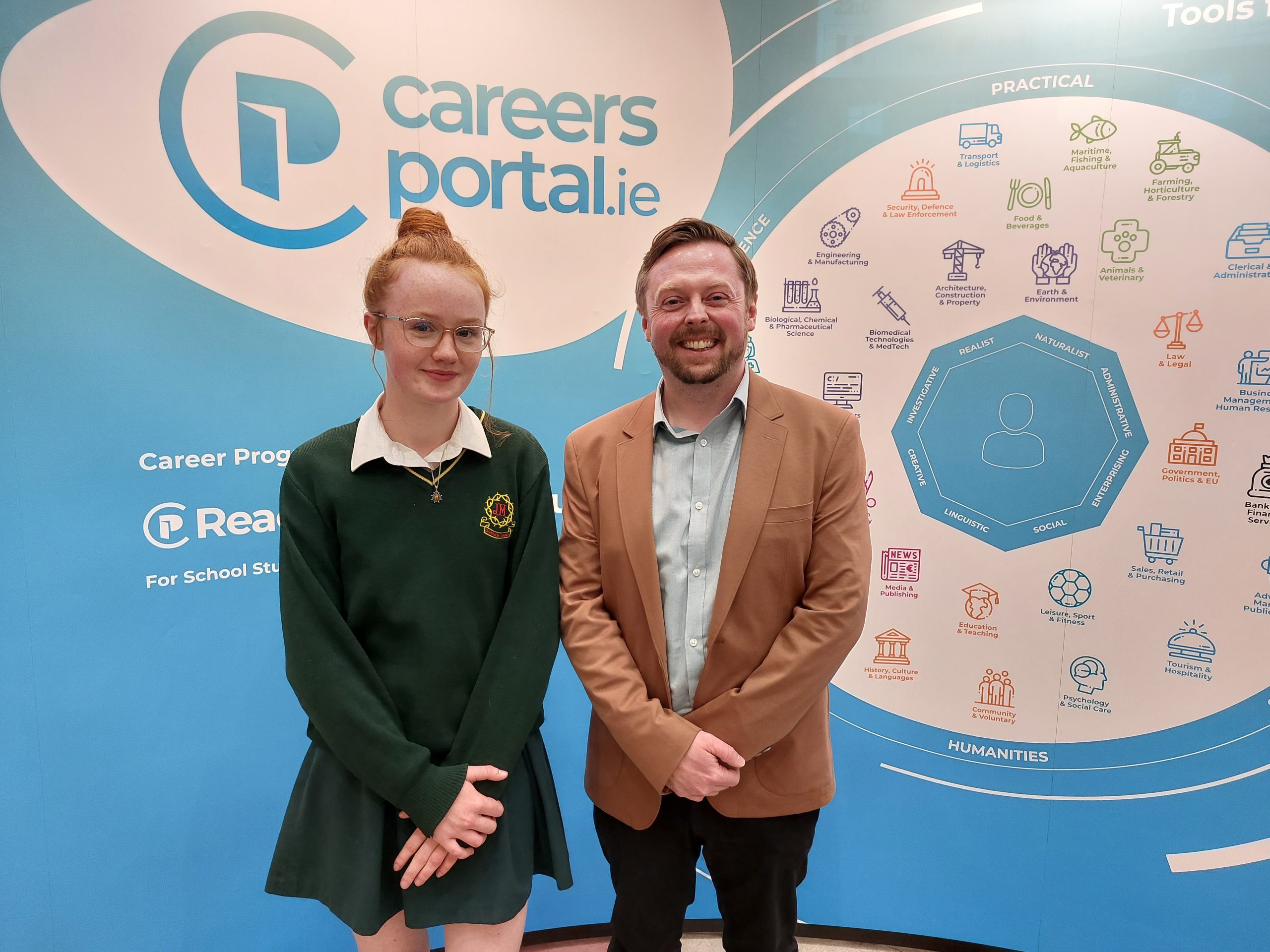 Award winner Aoibh Killeen Boland with Brendan Owens, Research Ireland