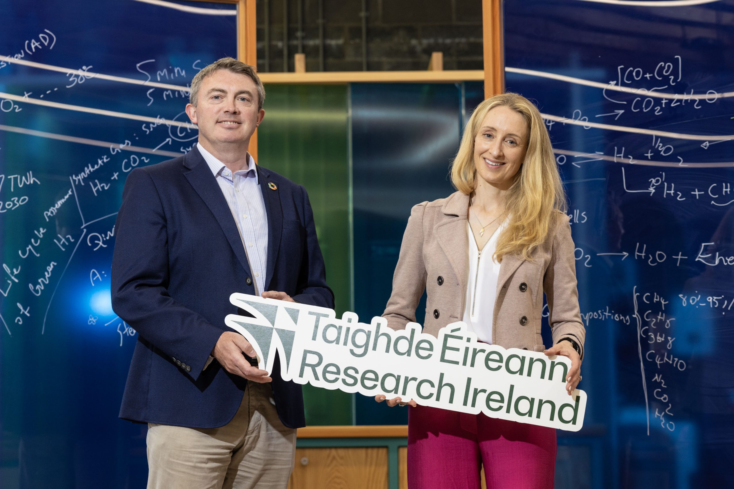 Pictured at the announcement were Dr Ruth Freeman, Director, Research for Society at Research Ireland, and Bobby Gleeson, Chief Operating Officer, Gas Networks Ireland.