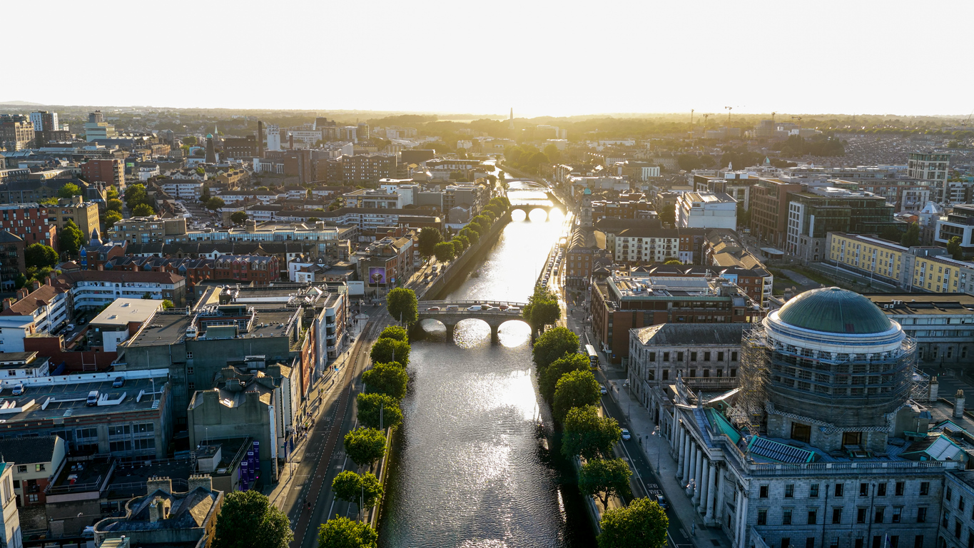 Aerial View of Dublin City
